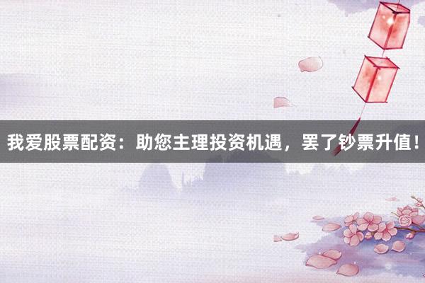 我爱股票配资：助您主理投资机遇，罢了钞票升值！